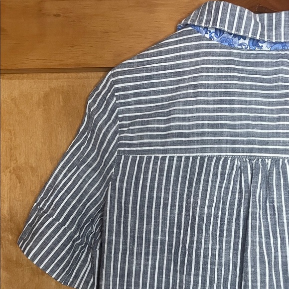 CASA CABANA Blue Striped Button Down Shirt 100%Cotton - Picture 8 of 13